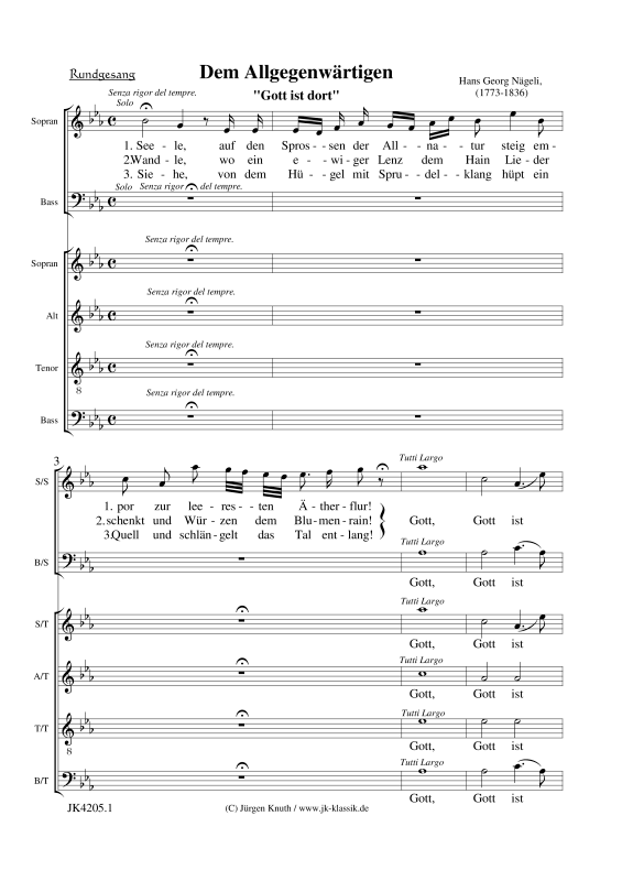 Dem Allgegenwärtigen - Gott ist dort (Rundgesang)