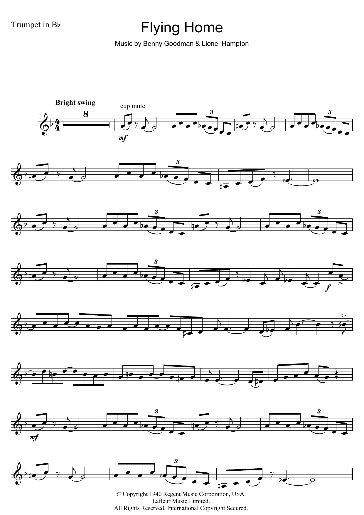 Produktgalerie: Seite 1 von 1 Flying Home, Lionel Hampton, Trompete
