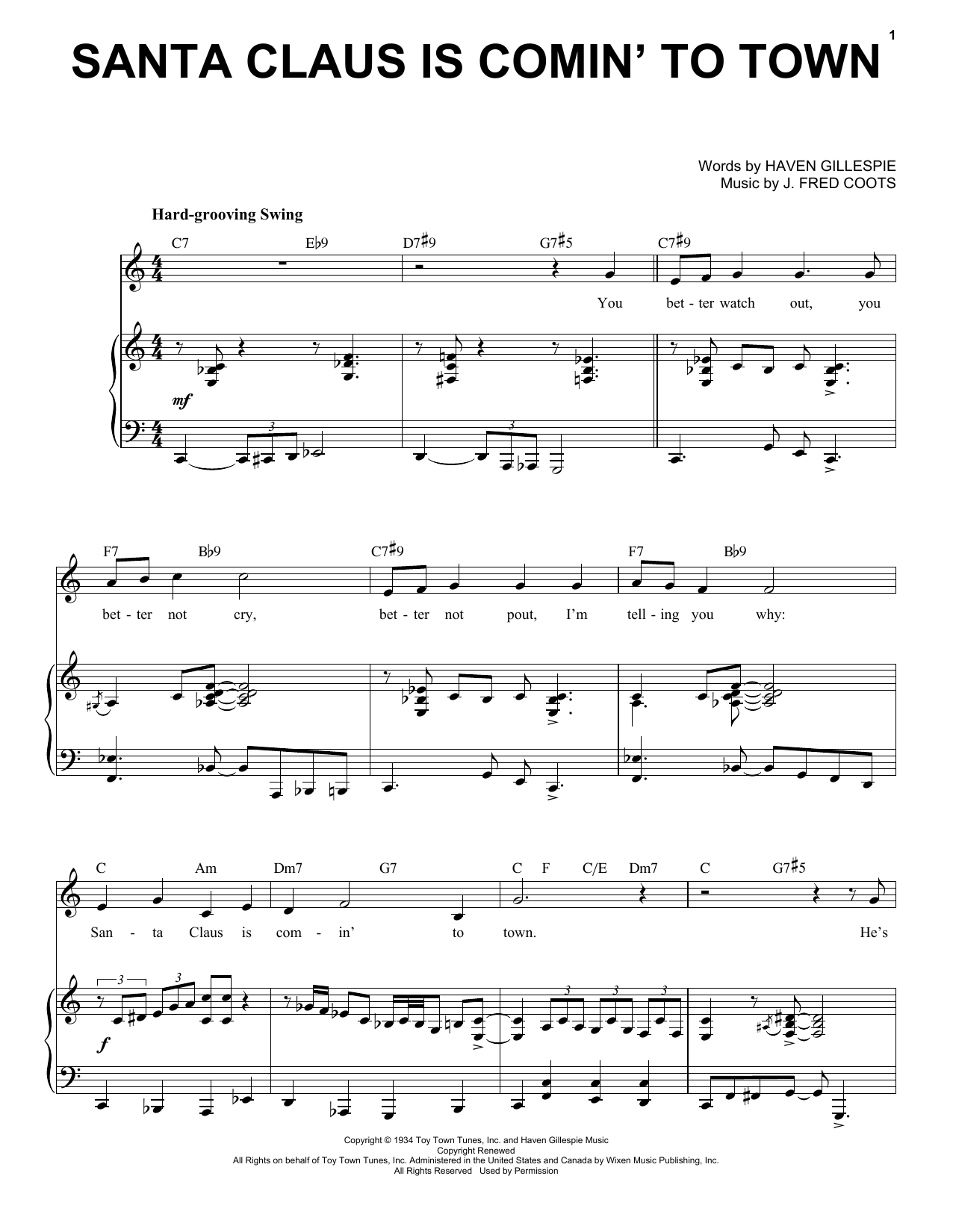 Product picture to: Santa Claus Is Comin' To Town [Jazz Version] (arr. Brent Edstrom)