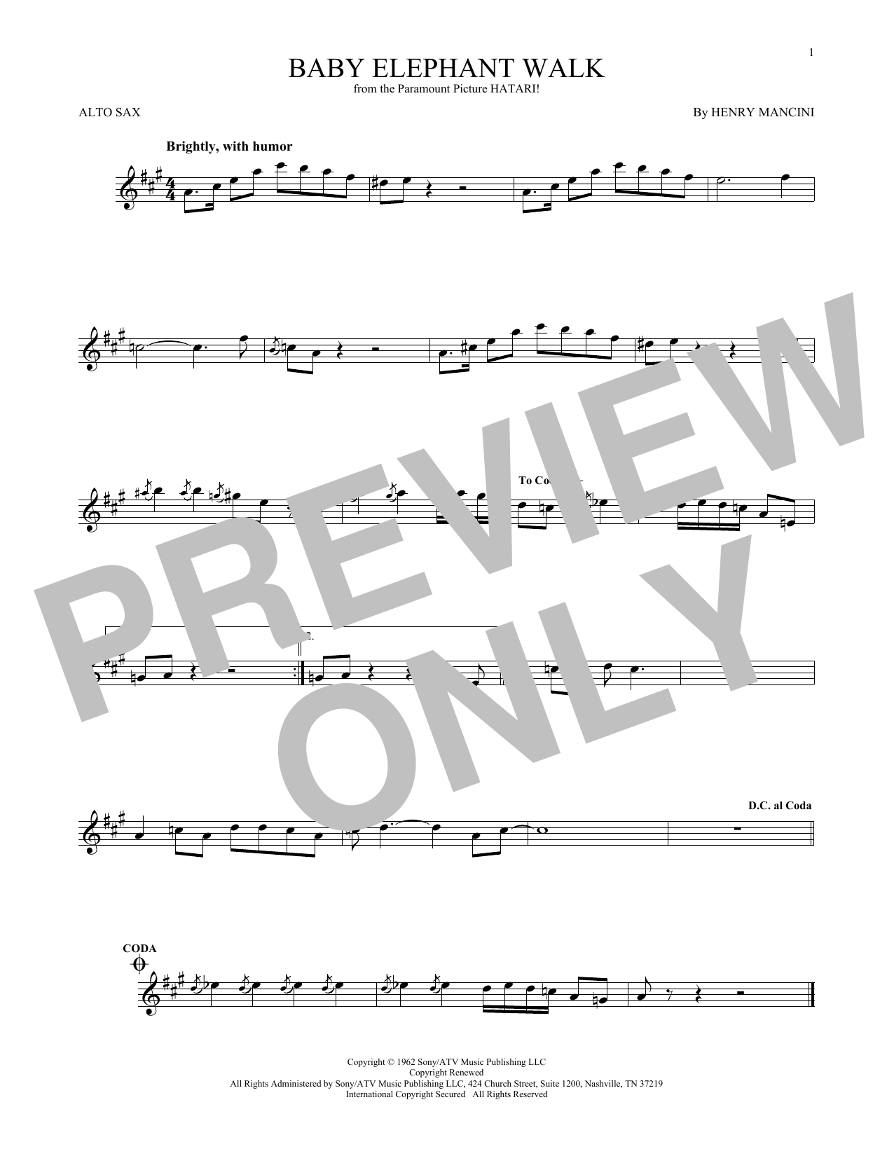 Product gallery: Page 1 of 1 Baby Elephant Walk, Henry Mancini