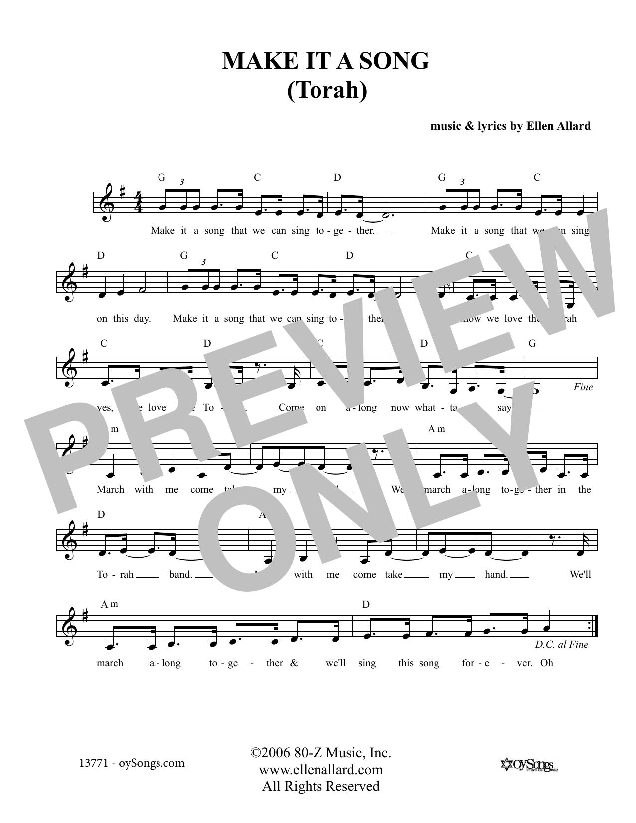 Produktgalerie: Seite 1 von 1 Make It A Song Torah, Ellen Allard, Melodieinstrument