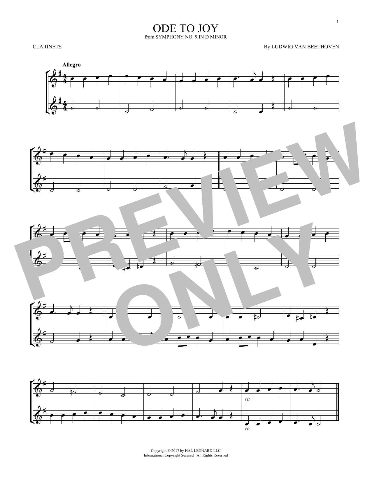 Product gallery: Page 1 of 1 Ode To Joy, Ludwig Van Beethoven