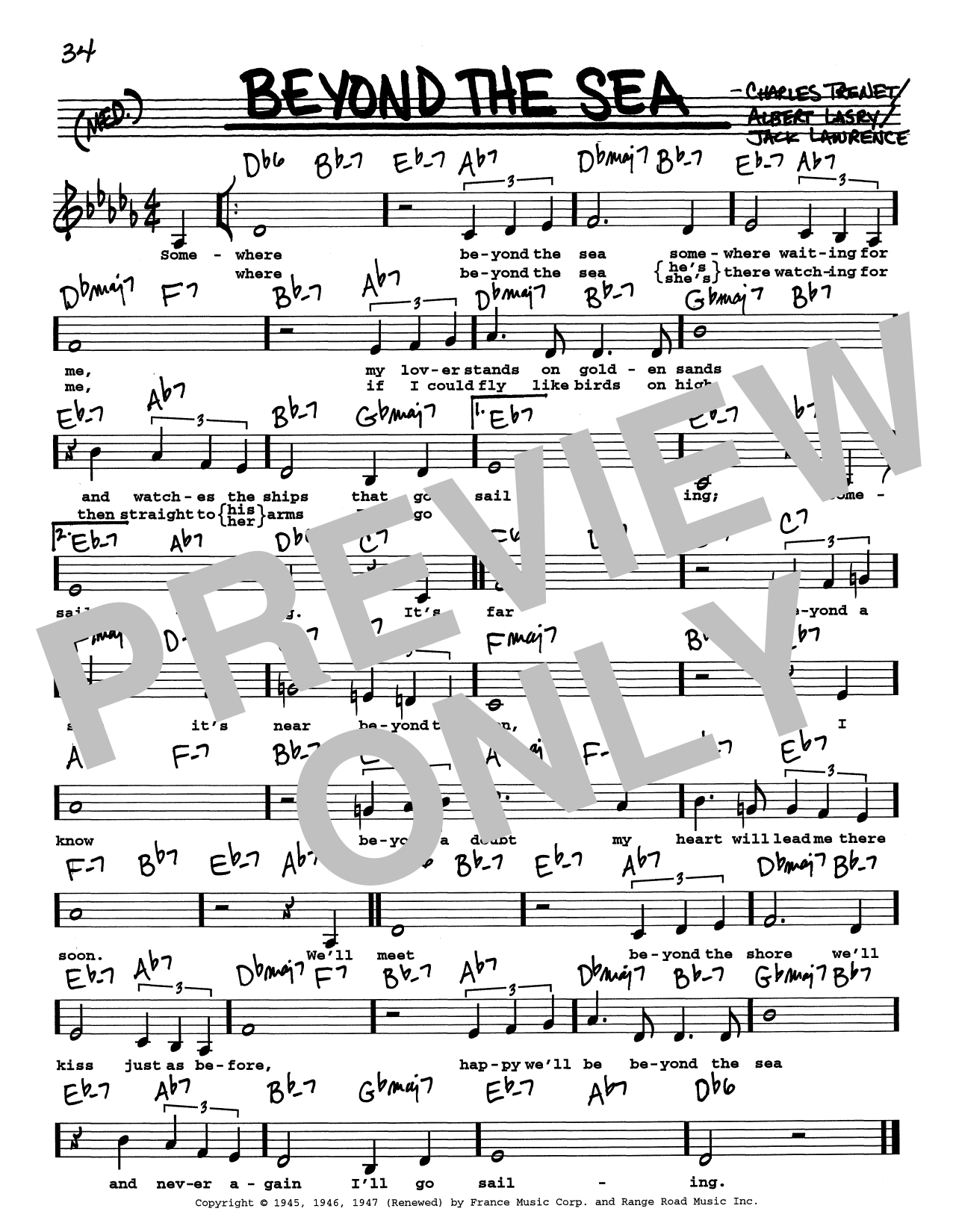 Produktbild zu: Beyond The Sea (Low Voice)