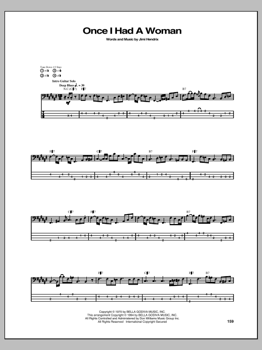 Produktgalerie: Seite 1 von 1 Once I Had A Woman, Jimi Hendrix, E-Bass