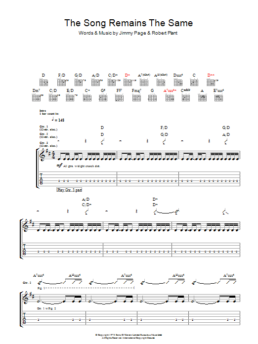 Produktgalerie: Seite 1 von 1 The Song Remains The Same, Led Zeppelin, Gitarre