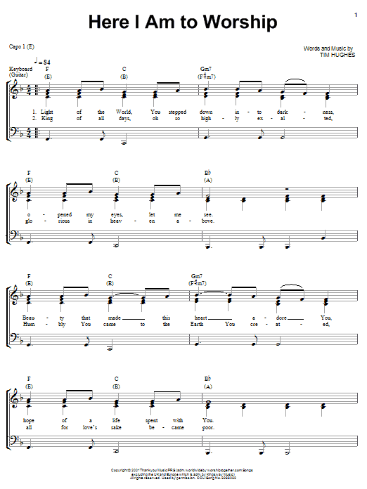 Produktgalerie: Seite 1 von 1 Here I Am To Worship, Tim Hughes, Gesang, Gitarre, Klavier