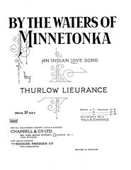 cover: By The Waters Of Minnetonka, Thurlow Lieurance, Klavier, Violine