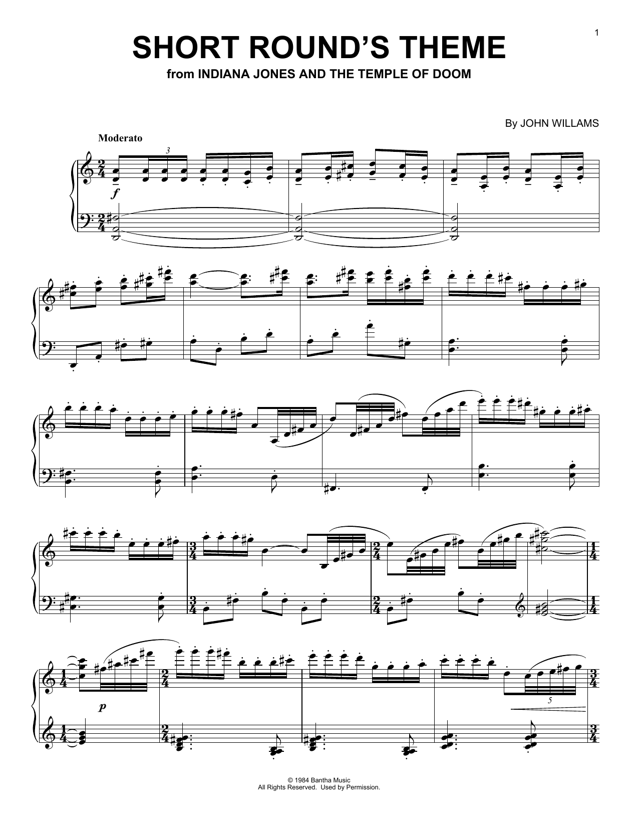 Produktbild zu: Short Round's Theme (from Indiana Jones and the Temple of Doom)
