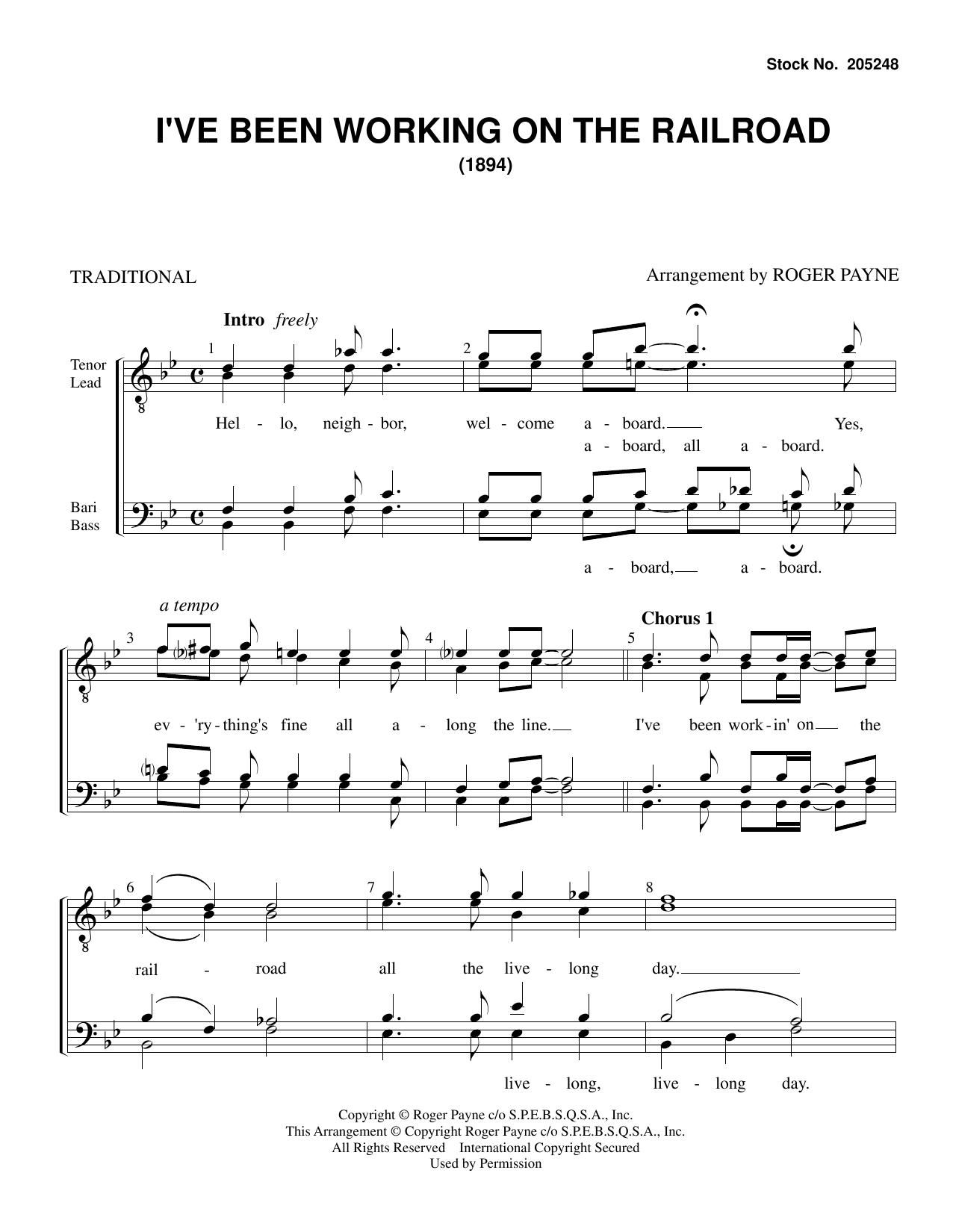 Product picture to: I've Been Working on the Railroad (arr. Roger Payne)