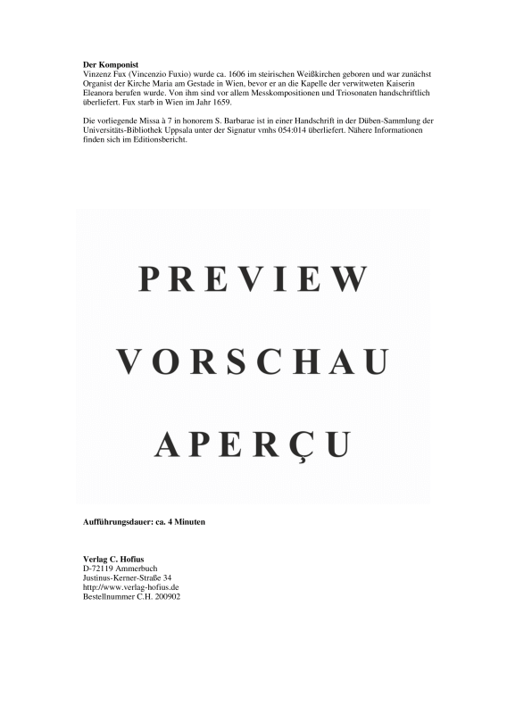 gallery: Missa à 7 In Honorem S. Barbarae, , (Gemischter Chor SSATB, 2 Cornettini und BC)