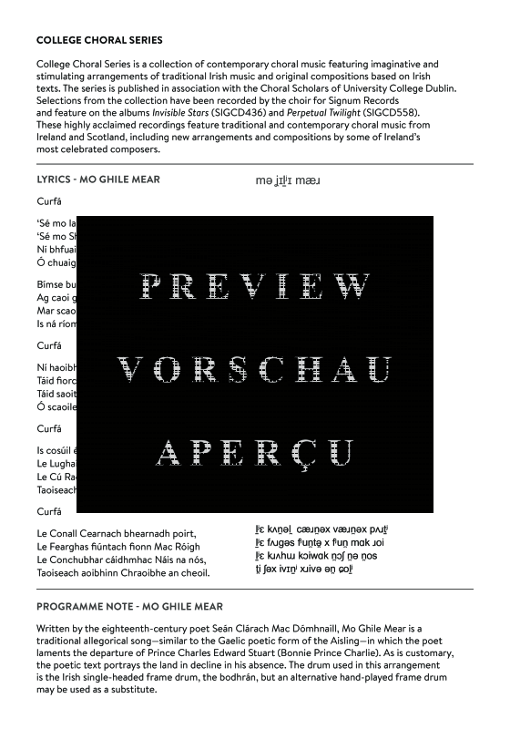 Produktgalerie: Seite 3 von 11 Mo Ghile Mear, , Tenor Solo, Gemischter Chor und Klavier