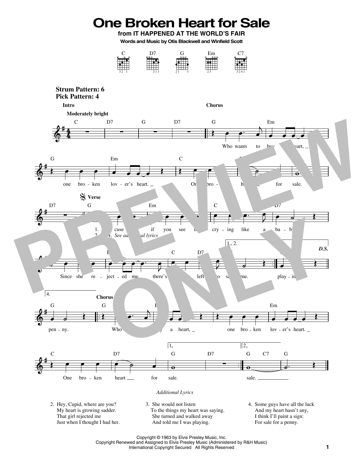 Produktgalerie: Seite 1 von 1 One Broken Heart For Sale, Elvis Presley, Gitarre