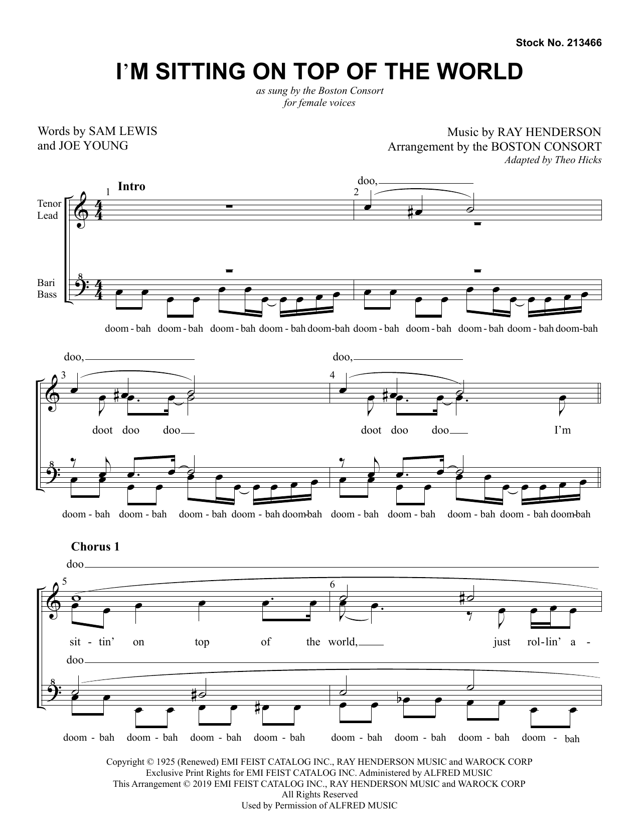 Produktgalerie: Seite 1 von 1 I'm Sitting On Top Of The World (arr. Boston Consort), Boston Consort, Chor