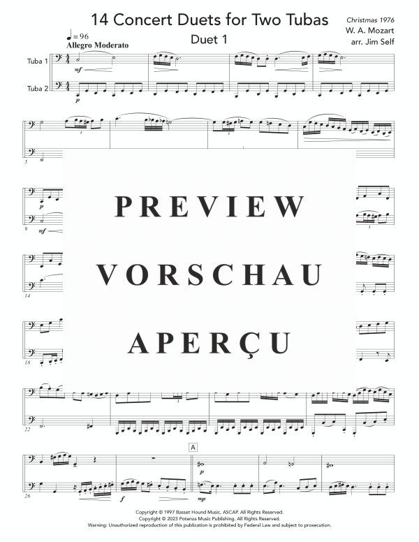 Product gallery: Page 9 of 11 14 Concert Duets for 2 Tubas or Bass Trombones, , (Tuba duet 2x tuba or bass trombone)
