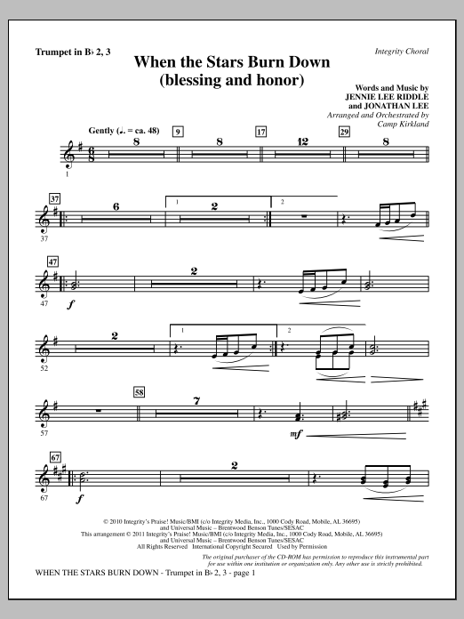 Produktgalerie: Seite 1 von 1 When The Stars Burn Down (Blessing And Honor) - Trumpet 2 & 3, Camp Kirkland, Chor