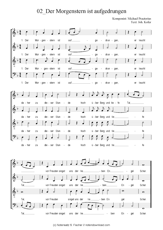 Produktbild zu: Der Morgenstern ist aufgedrungen Michael Praetorius / Joh. Kofer