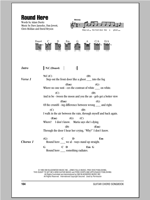 Produktgalerie: Seite 1 von 1 Round Here, Counting Crows, Gitarre