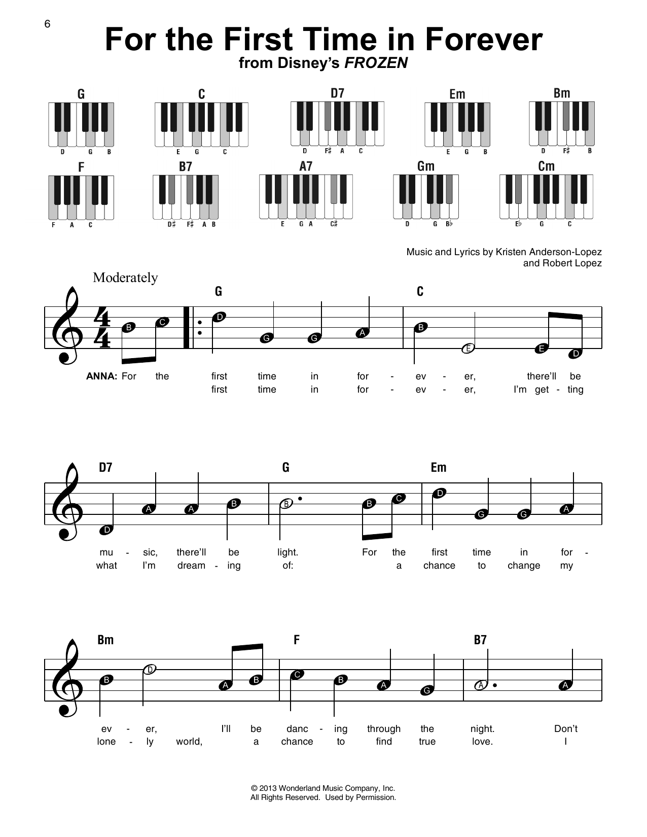 Produktbild zu: For The First Time In Forever (from Frozen)