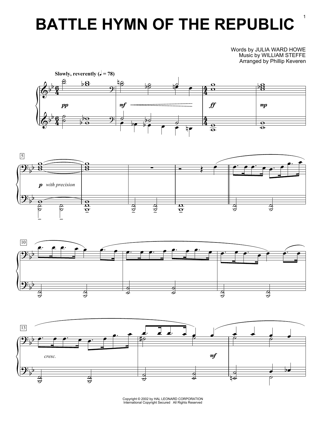 Product picture to: Battle Hymn Of The Republic (arr. Phillip Keveren)
