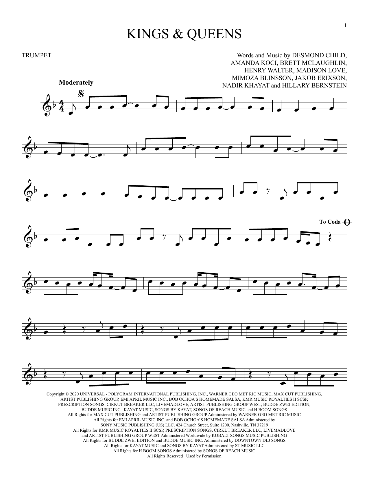 Produktgalerie: Seite 1 von 1 Kings & Queens, Ava Max, Trompete