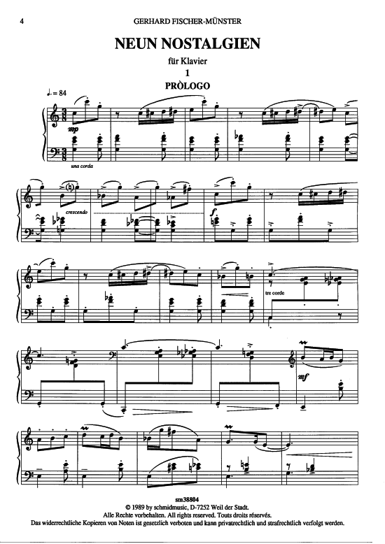 Product picture to: Neun Nostalgien Gerhard Fischer-Münster