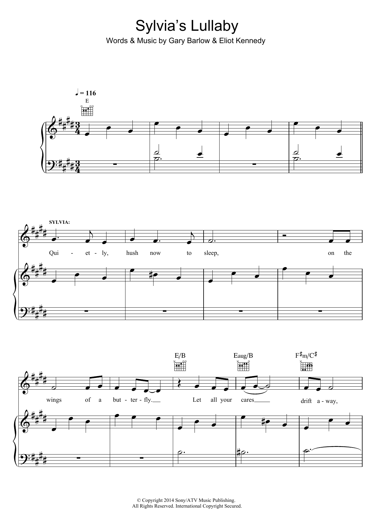 Product picture to: Sylvia's Lullaby (from 'Finding Neverland')
