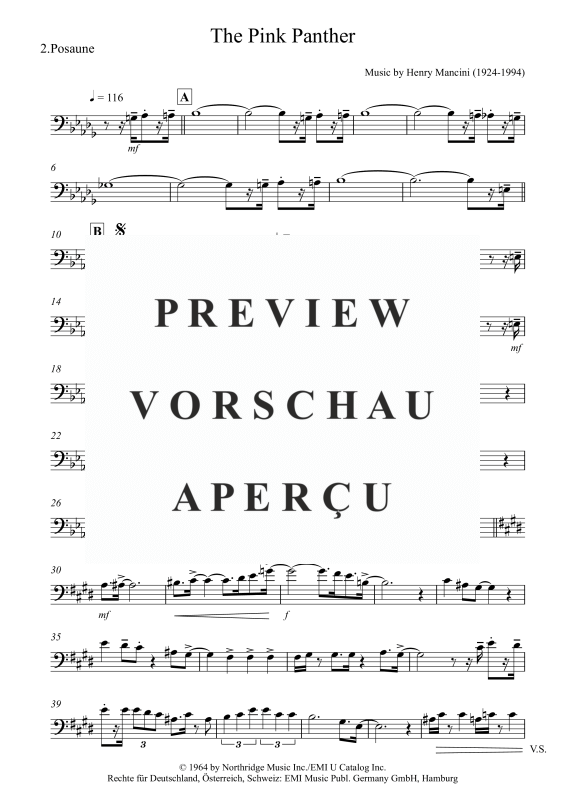 gallery: Pink Panther, , Trombone Quartet 3x Trombone and Bass Trombone