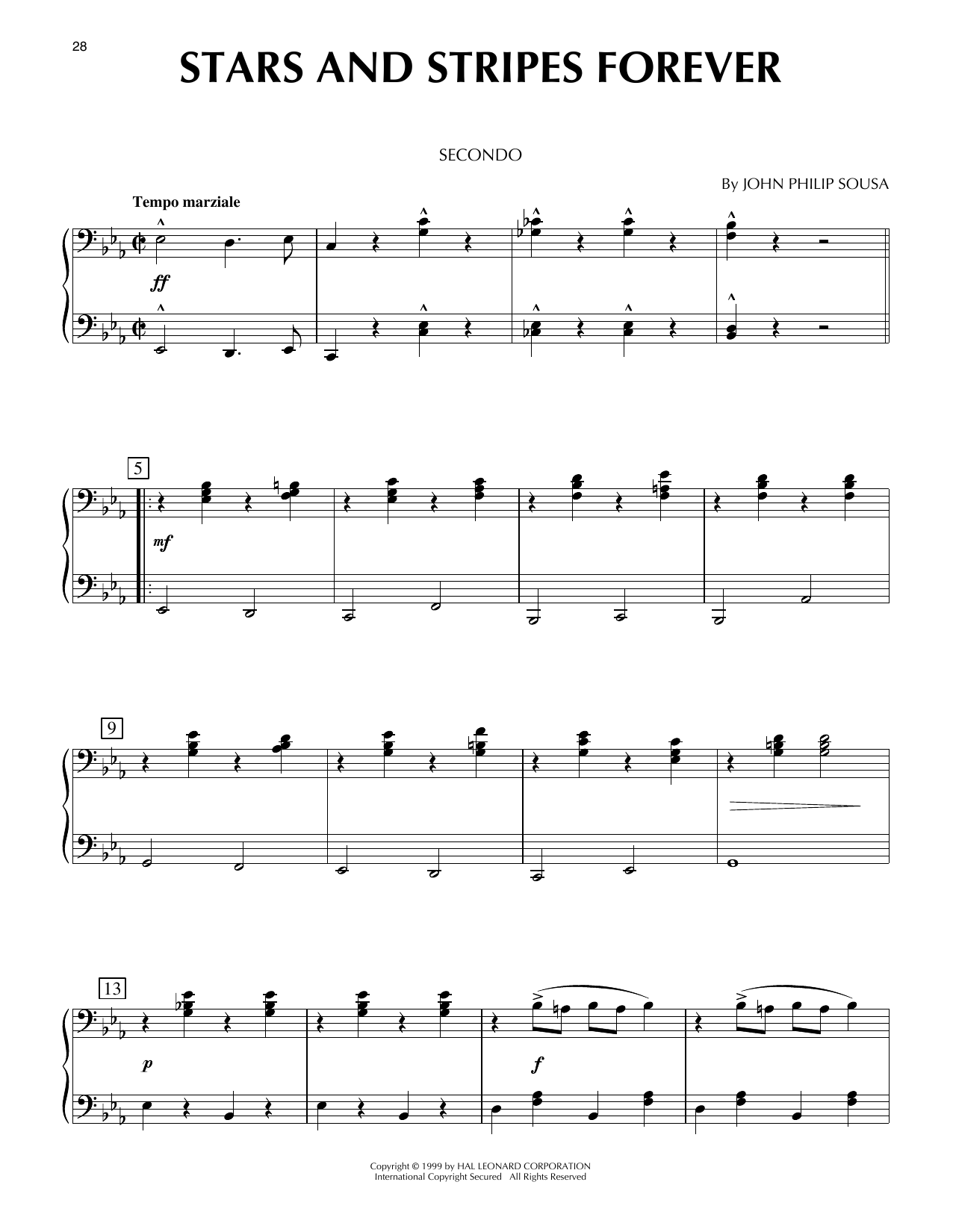 Produktgalerie: Seite 1 von 1 Stars And Stripes Forever, John Philip Sousa, Klavier