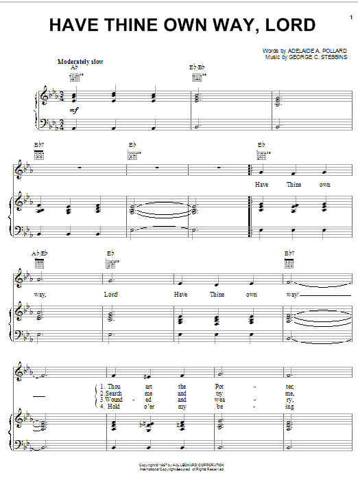 Produktbild zu: Have Thine Own Way, Lord