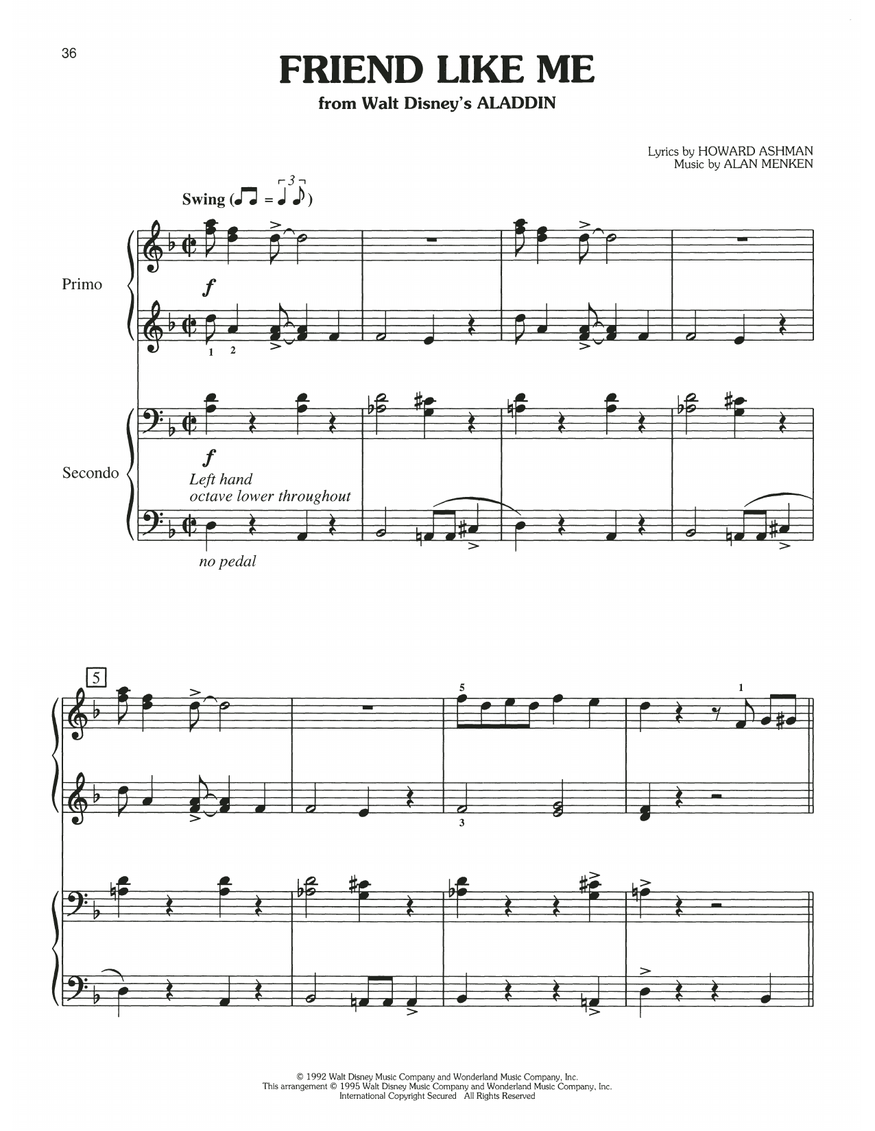 Produktgalerie: Seite 1 von 1 Friend Like Me (from Aladdin), Alan Menken, Klavier