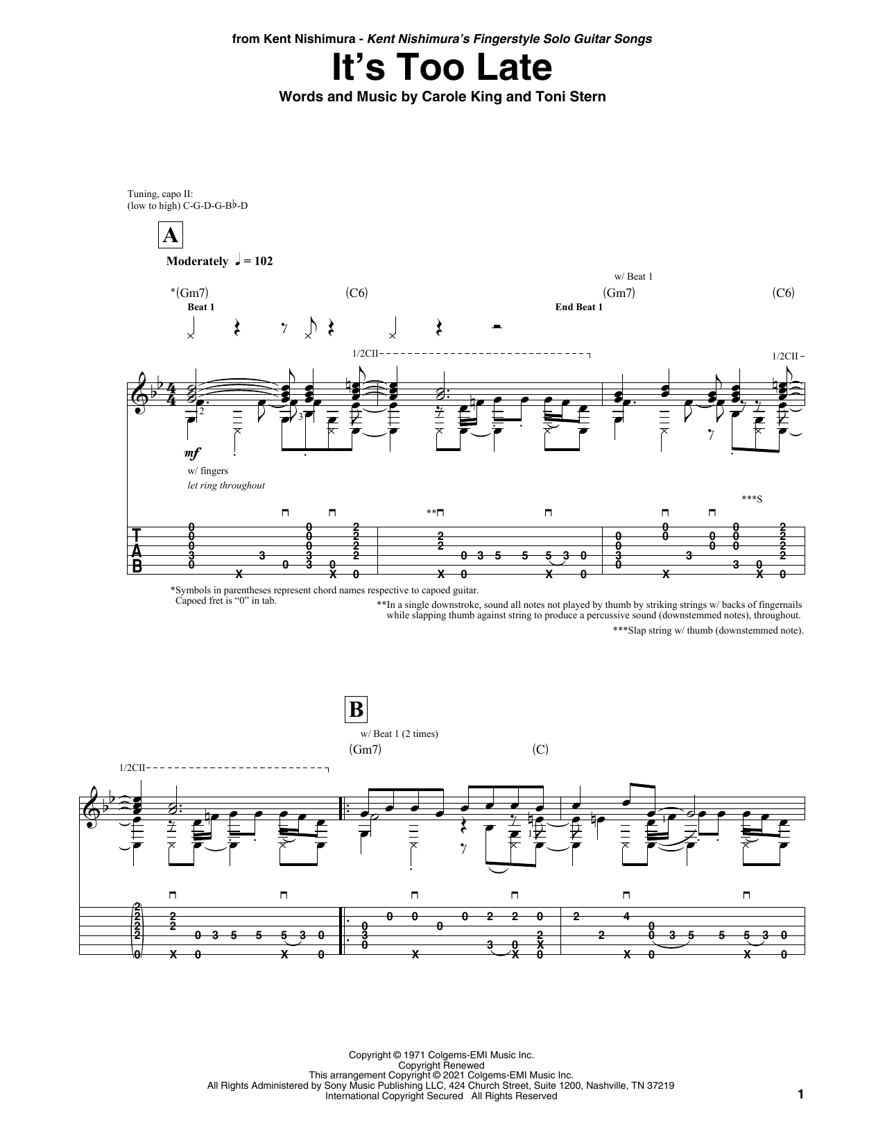 Product picture to: It's Too Late (arr. Kent Nishimura)