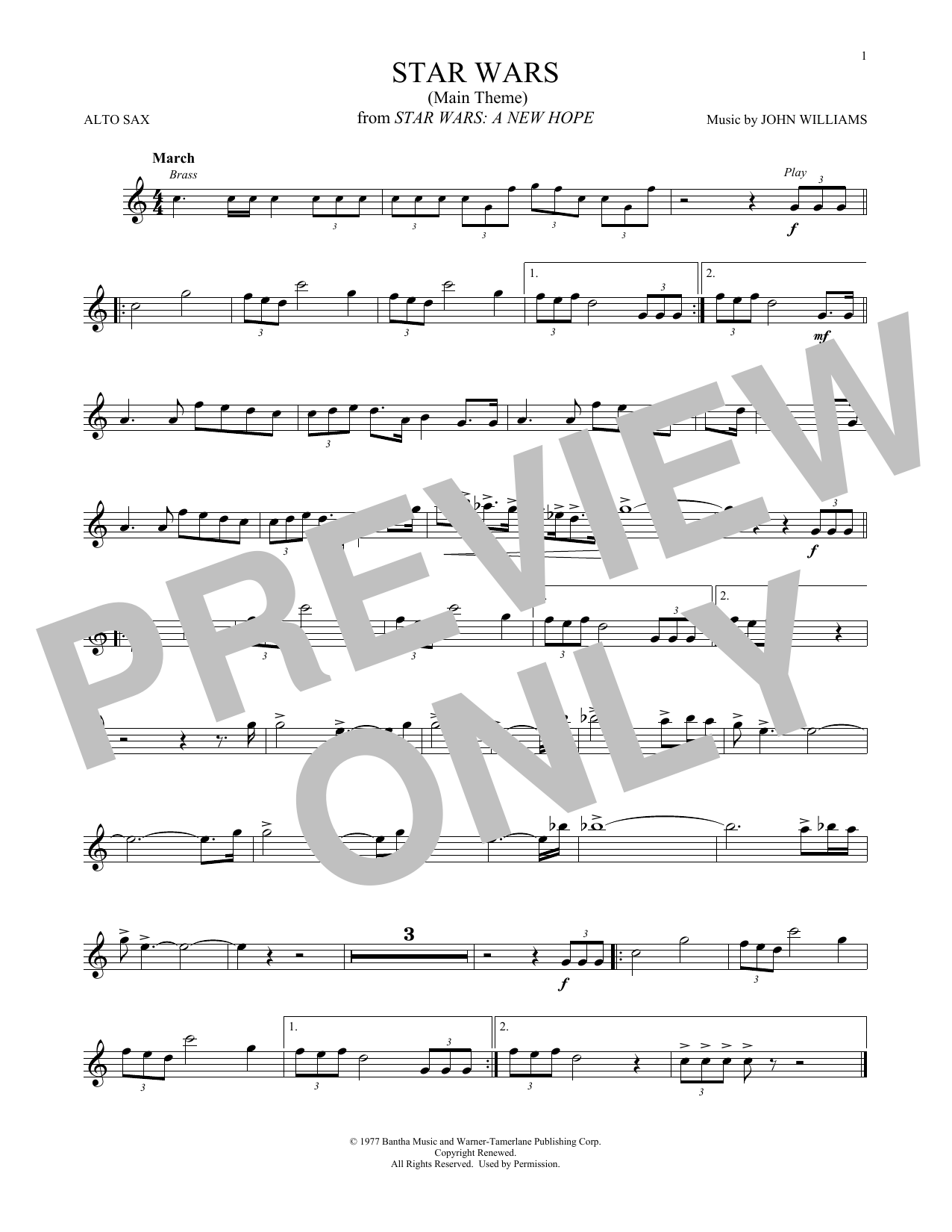 Product gallery: Page 1 of 1 Star Wars (Main Theme), John Williams