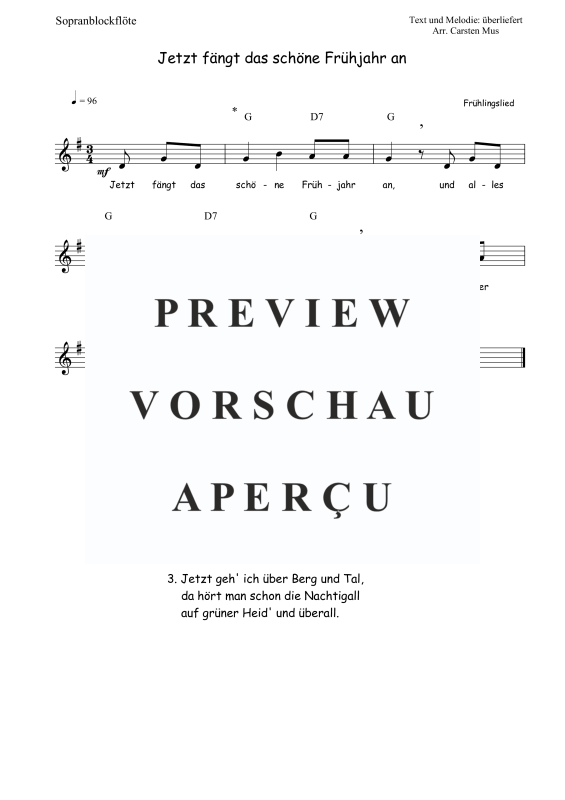 Produktbild zu: Jetzt fängt das schöne Frühjahr an (G-Dur)