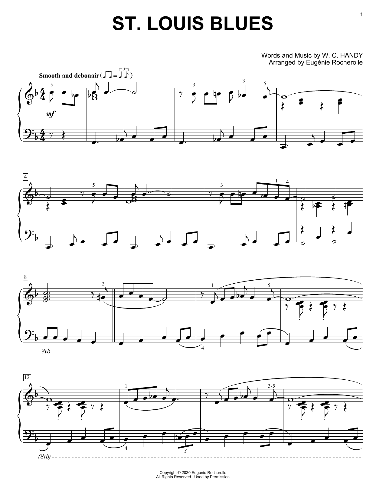 Produktbild zu:  St. Louis Blues [Boogie-woogie version] (arr. Eugénie Rocherolle) - W. C. Handy