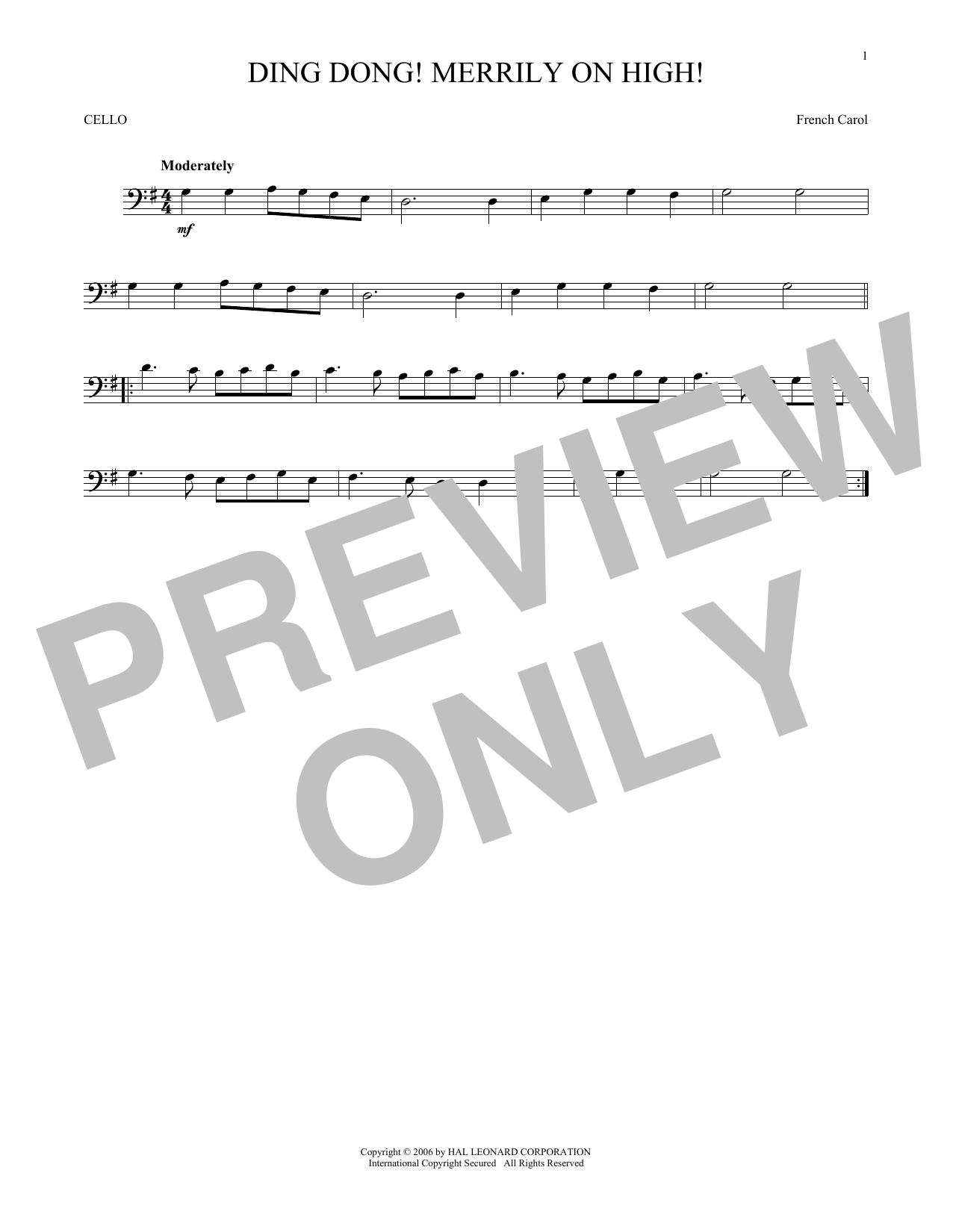 Produktgalerie: Seite 1 von 1 Ding Dong! Merrily On High!, French Carol, Violoncello