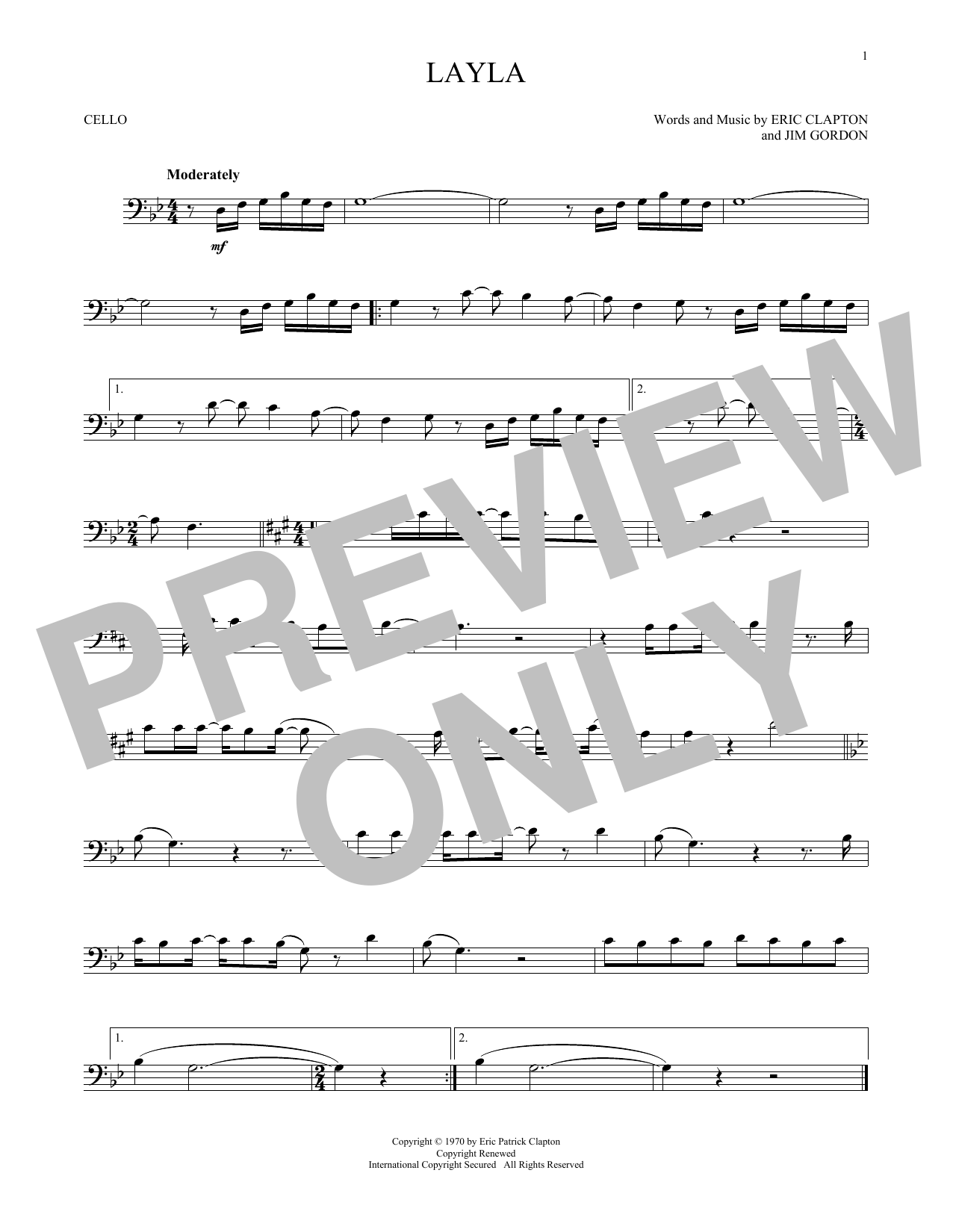 Produktgalerie: Seite 1 von 1 Layla, Eric Clapton, Violoncello