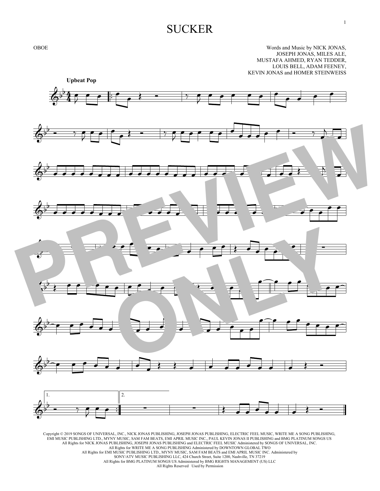 Produktgalerie: Seite 1 von 1 Sucker, Jonas Brothers, Oboe
