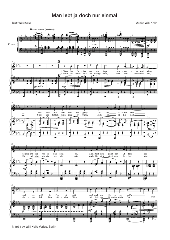 Produktbild zu: Man lebt ja doch nur einmalWilli Kollo