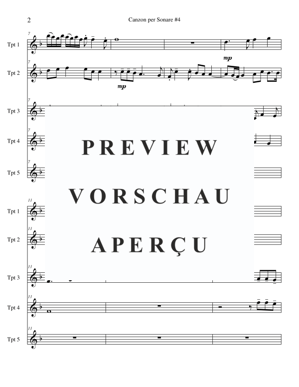 Product gallery: Page 4 of 11 Canzon per Sonare #4, , Trumpet Quintet