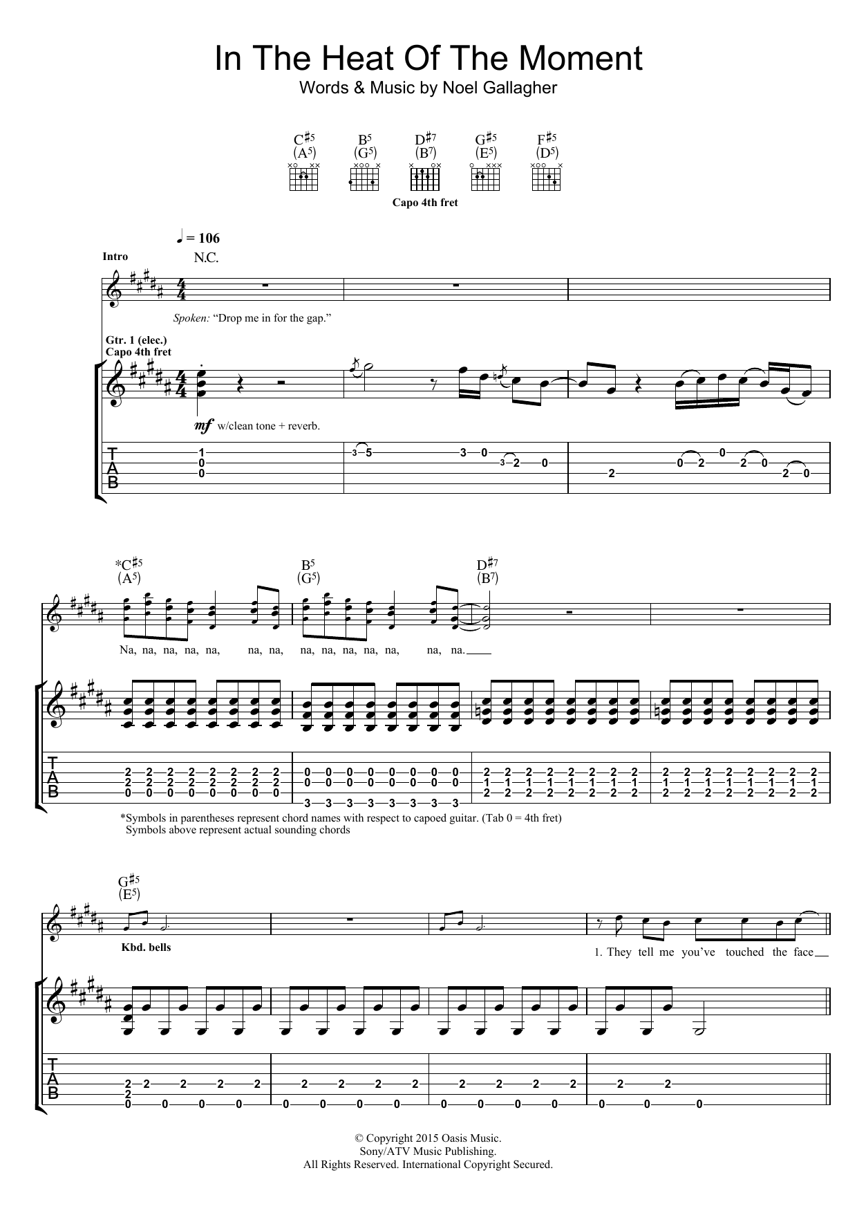 Produktgalerie: Seite 1 von 1 In The Heat Of The Moment, Noel Gallagher's High Flying Birds, Gitarre