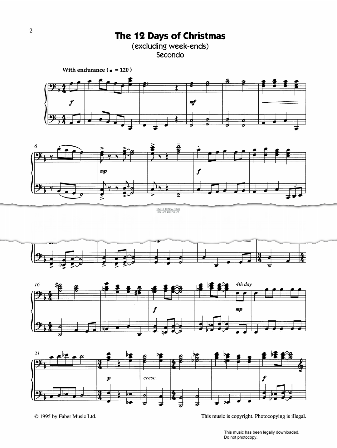 Produktgalerie: Seite 1 von 1 The 12 Days of Christmas (excluding week-ends), Pam Wedgwood, Klavier