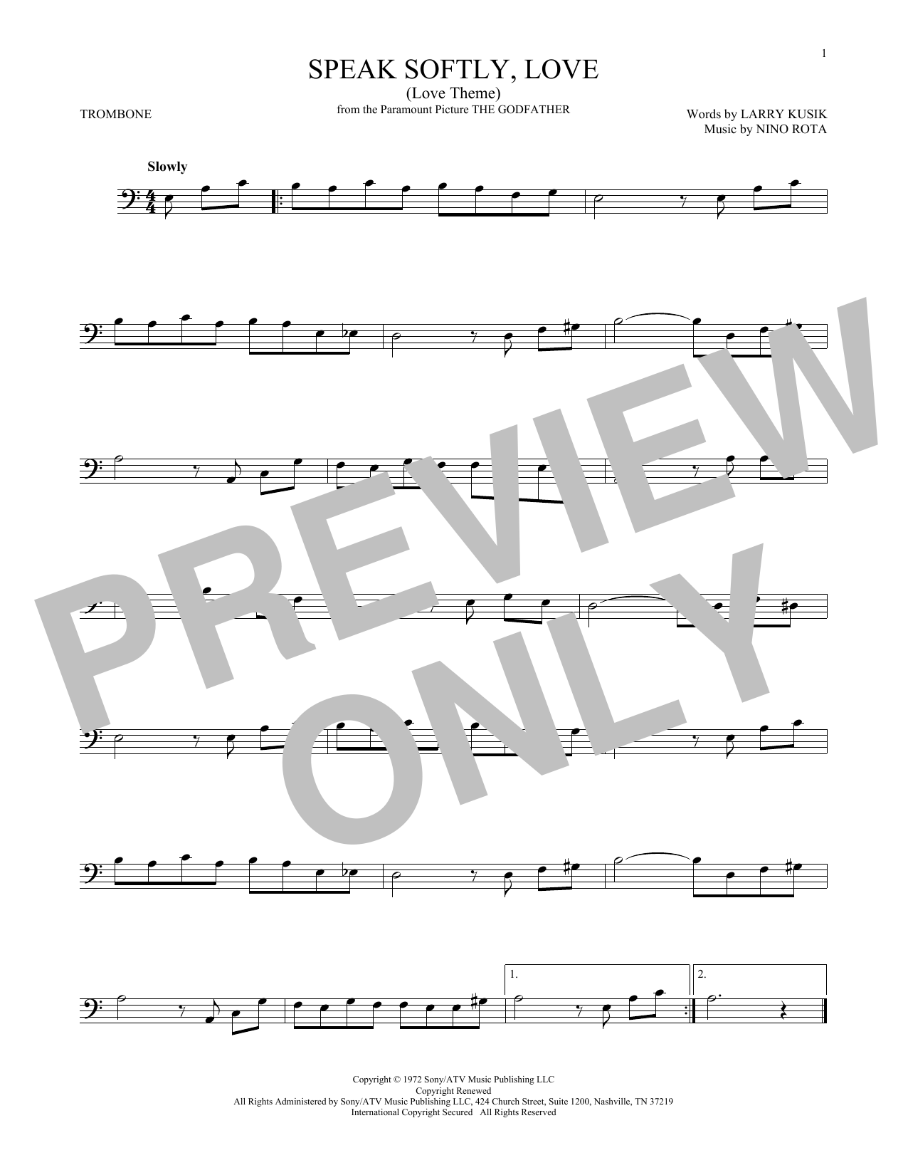 Product gallery: Page 1 of 1 Speak Softly, Love (Love Theme), Andy Williams