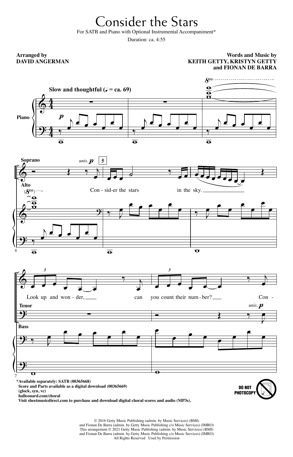 Product picture to: Consider The Stars (arr. David Angerman)