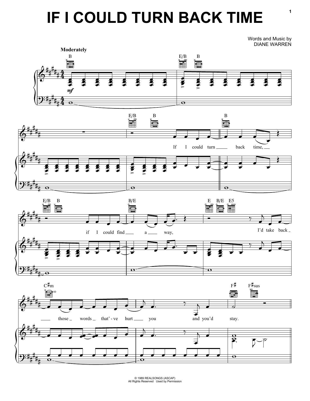 Produktgalerie: Seite 1 von 1 If I Could Turn Back Time, Cher, Gesang, Gitarre, Klavier