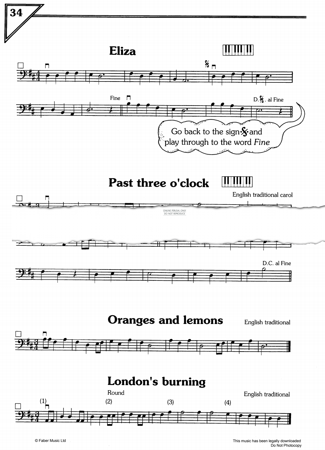 Produktgalerie: Seite 1 von 1 Eliza/Past Three O Clock/Oranges And Lemons/London's Burning, Traditional, Violoncello