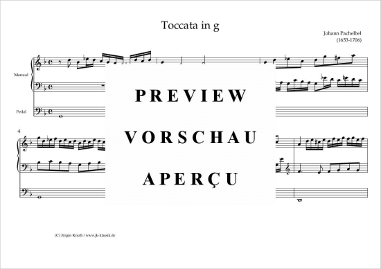 gallery: Toccata in g , , (Orgel Solo)