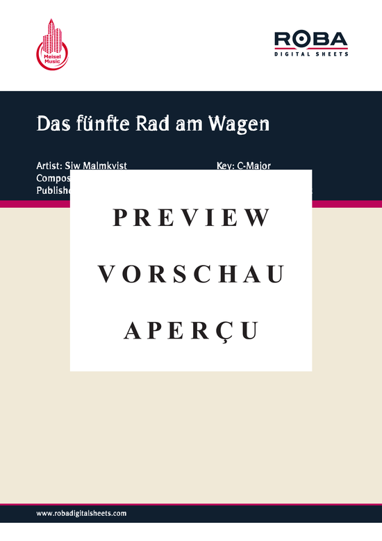 Produktgalerie: Seite 2 von 4 Das fünfte Rad am Wagen, Malmkvist, 	Siw, Klavier und Gesang
