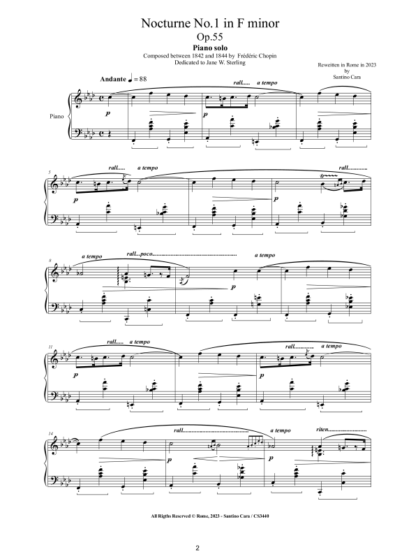Product gallery: Page 1 of 8 Nocturne No. 1 in F Minor Op. 55, , Solo Piano