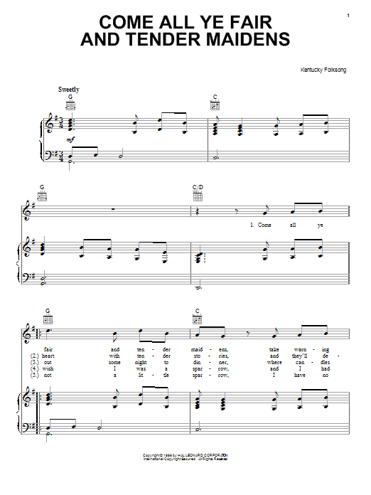 Produktbild zu: Come All Ye Fair And Tender Maidens