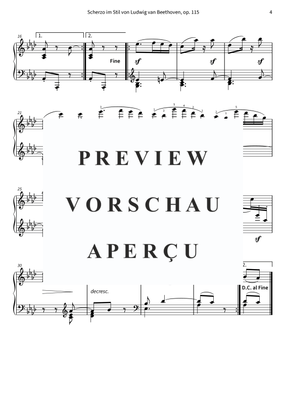 Produktgalerie: Seite 6 von 6 Scherzo im Beethoven-Stil über "Ach du lieber Augustin", , Klavier Solo